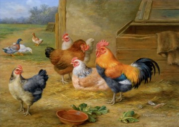 納屋の鶏コック アヒル Oil Paintings